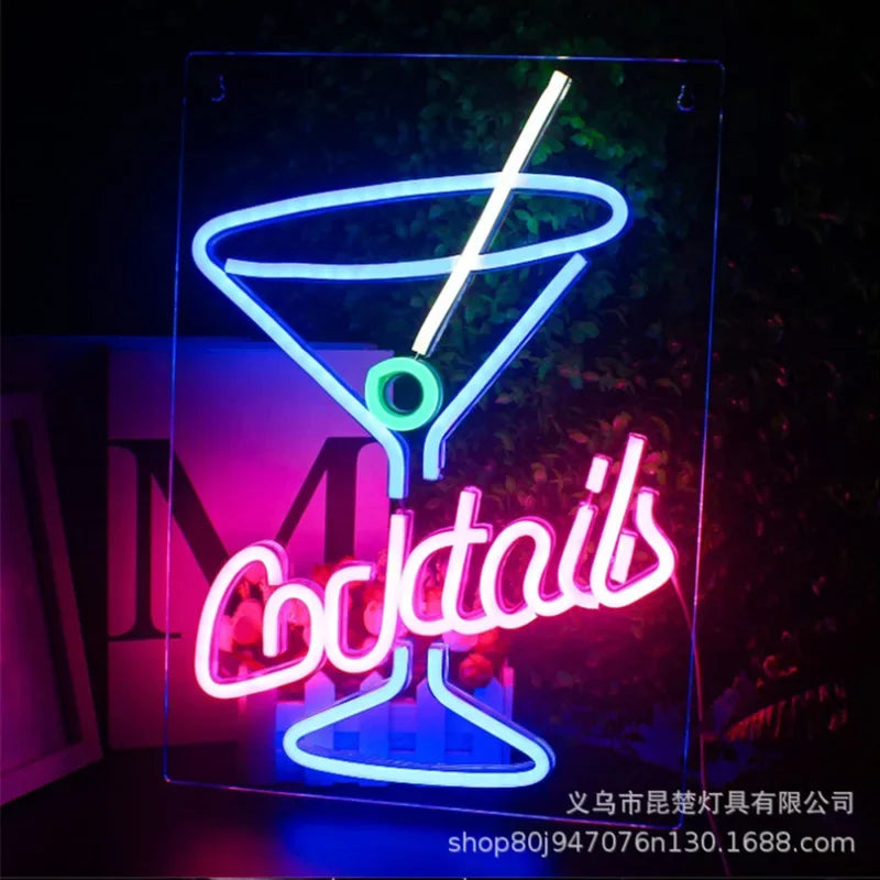 Personnalisable LED Neon Lights Cocktails